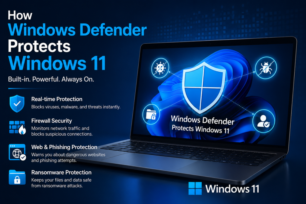 How Windows Defender Protects Windows 11 with real-time security and malware protection